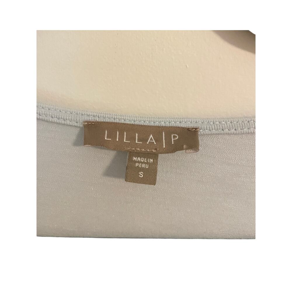 Lilla P Ruffle Front Sleeveless Dress Light Blue Peruvian Jersey Coastal Prep-S - Picture 4 of 5